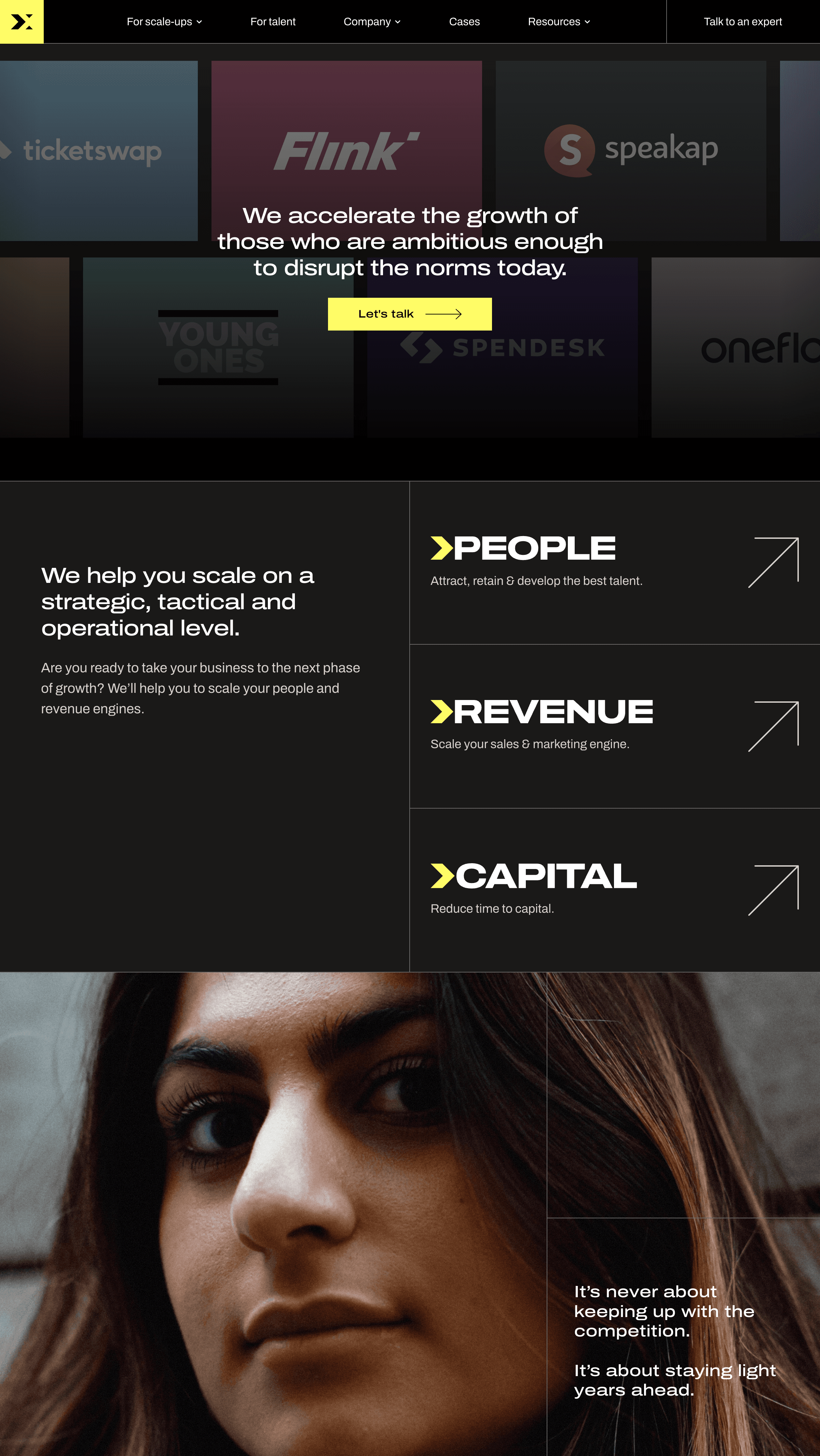 Screenshot of RocketX homepage