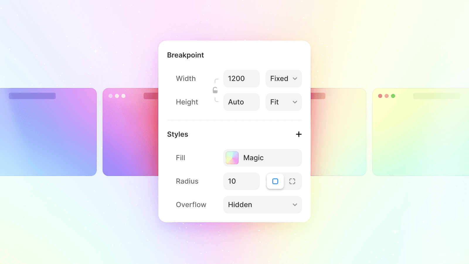 Image showing breakpoint styles and tinted safari windows behind it.